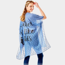 Load image into Gallery viewer, Navy &#39;I Washed Up Like This&#39; Solid Lettering Cover Up Poncho
