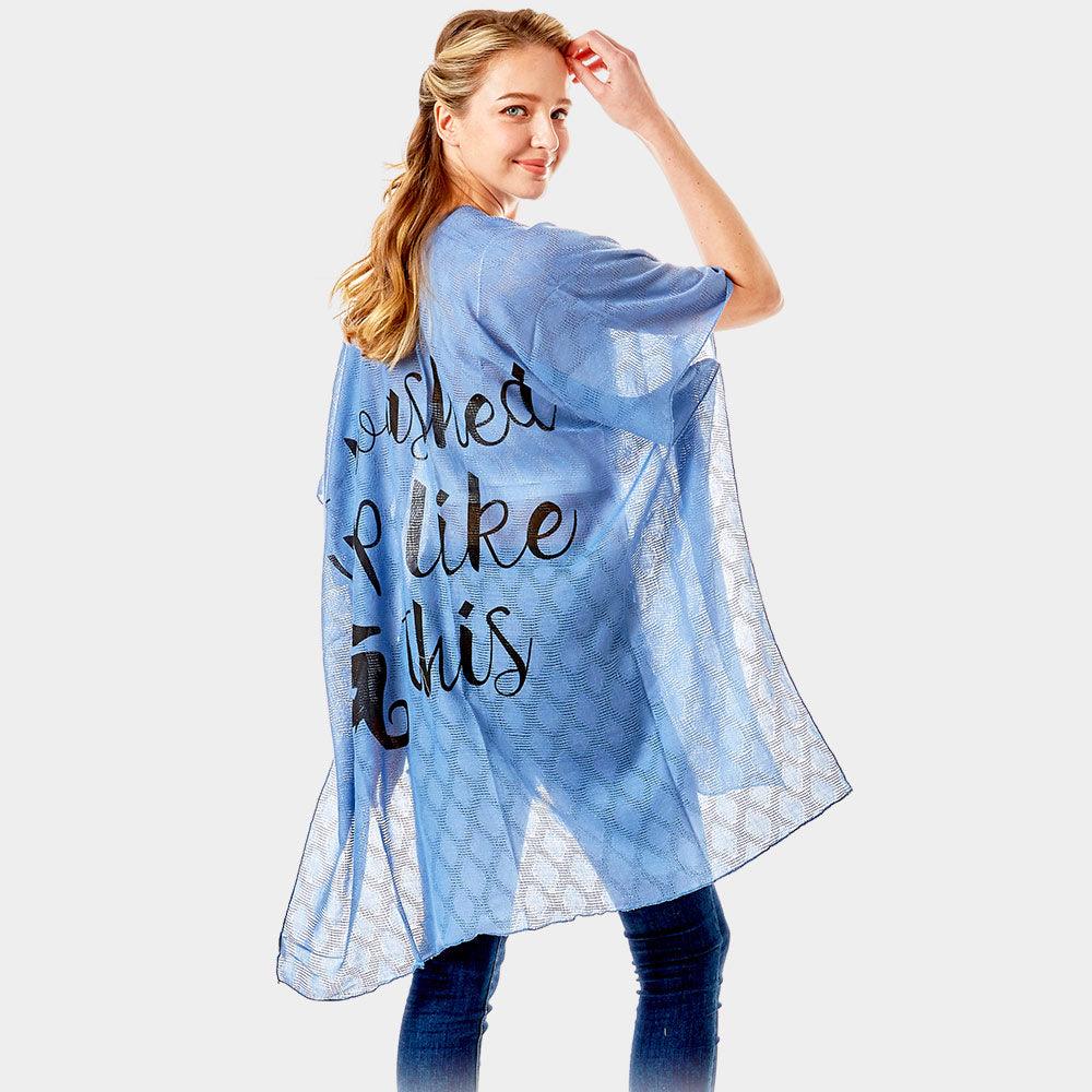 Navy 'I Washed Up Like This' Solid Lettering Cover Up Poncho