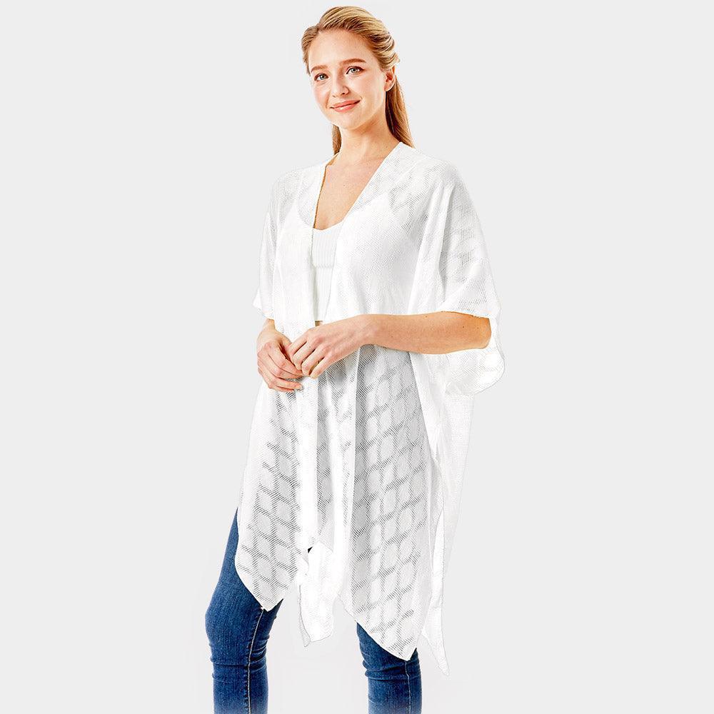 White 'I Washed Up Like This' Solid Lettering Cover Up Poncho - Jewelry Store by Erik Rayo