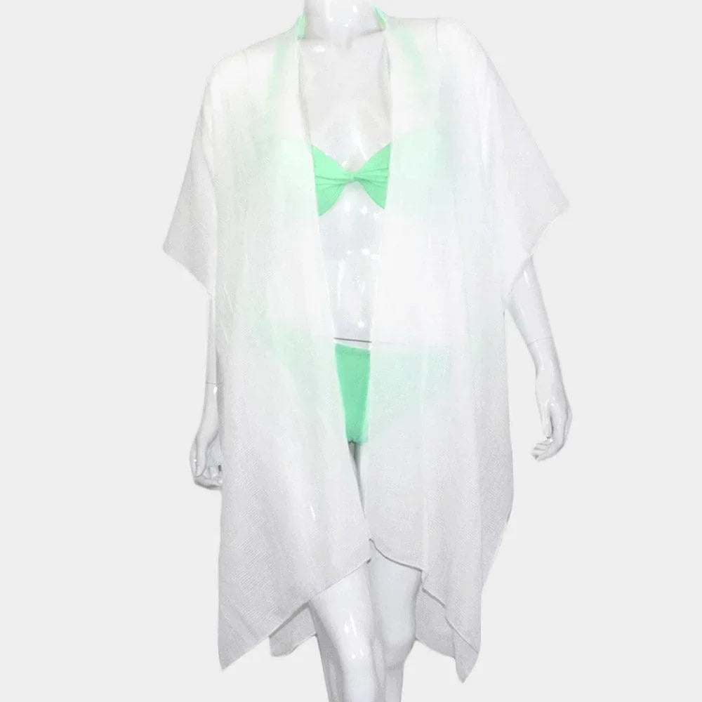 White 'I Washed Up Like This' Solid Lettering Cover Up Poncho - Jewelry Store by Erik Rayo