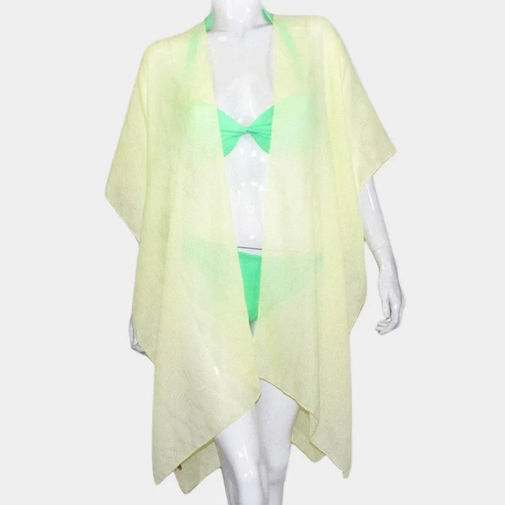 Yellow 'I Washed Up Like This' Solid Lettering Cover Up Poncho - Jewelry Store by Erik Rayo