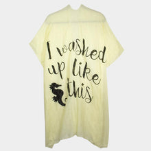 Load image into Gallery viewer, Yellow &#39;I Washed Up Like This&#39; Solid Lettering Cover Up Poncho
