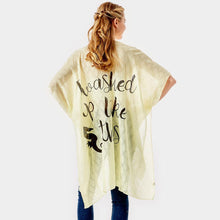 Load image into Gallery viewer, Yellow &#39;I Washed Up Like This&#39; Solid Lettering Cover Up Poncho
