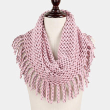 Load image into Gallery viewer, Pink Mini Tube Fringe Scarf
