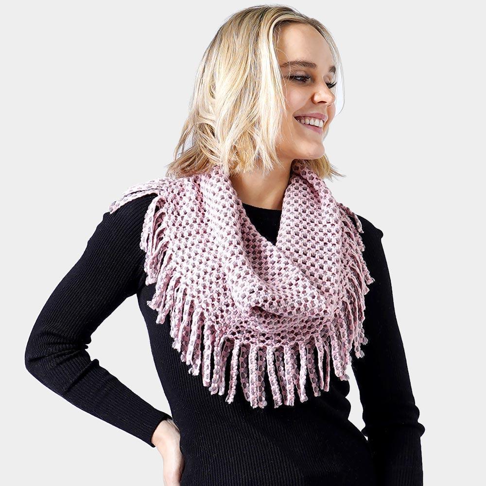Pink Mini Tube Fringe Scarf - Jewelry Store by Erik Rayo