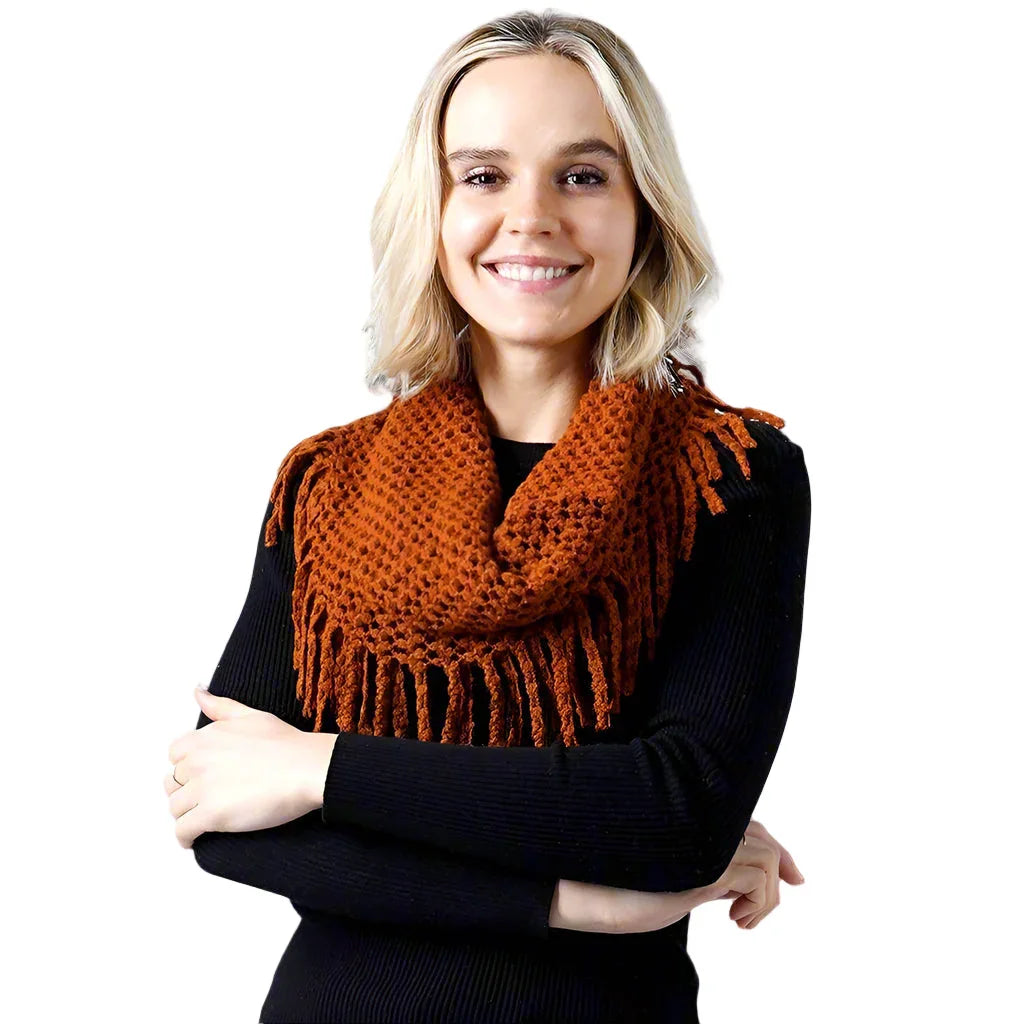 Tan Mini Tube Fringe Scarf - Jewelry Store by Erik Rayo