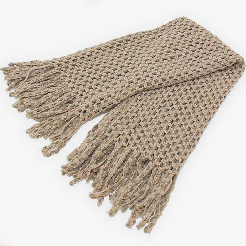 Taupe Mini Tube Fringe Scarf - Jewelry Store by Erik Rayo