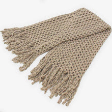 Load image into Gallery viewer, Taupe Mini Tube Fringe Scarf
