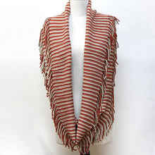 Load image into Gallery viewer, Orange Acrylic Infinity Fringe Scarf
