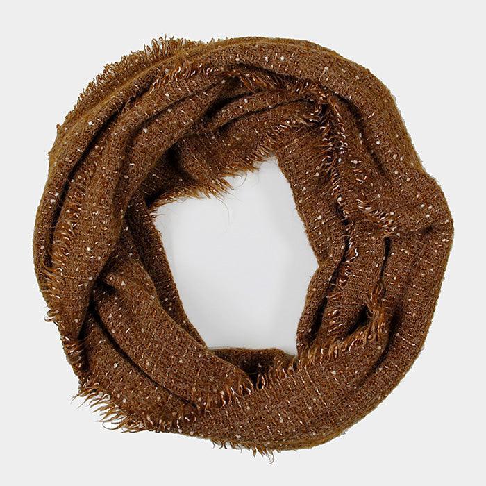Brown Solid Boucle Infinity Scarf - Jewelry Store by Erik Rayo