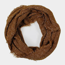 Load image into Gallery viewer, Brown Solid Boucle Infinity Scarf
