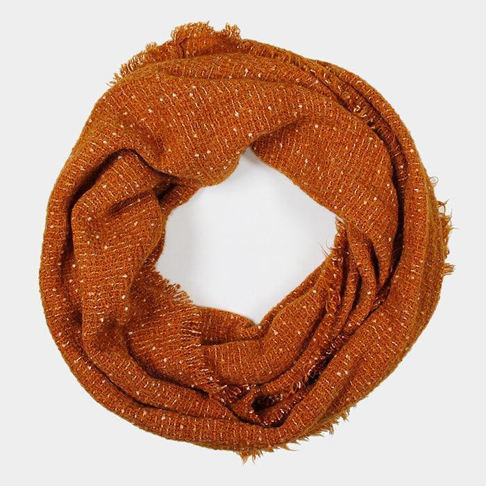 Coral Solid Boucle Infinity Scarf - Jewelry Store by Erik Rayo