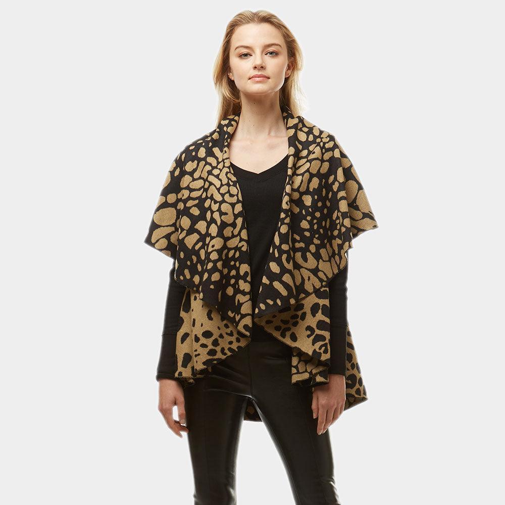 Beige Diameter Animal Print Cape Vest - Jewelry Store by Erik Rayo