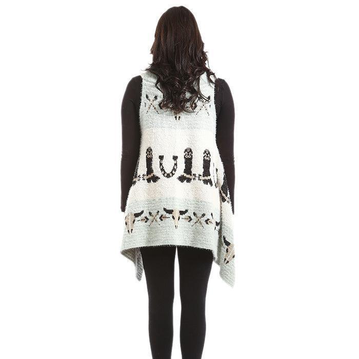 Mint Western Print Fuzzy Vest - Jewelry Store by Erik Rayo