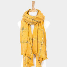 Load image into Gallery viewer, Mustard Windowpane Check Oblong Scarf
