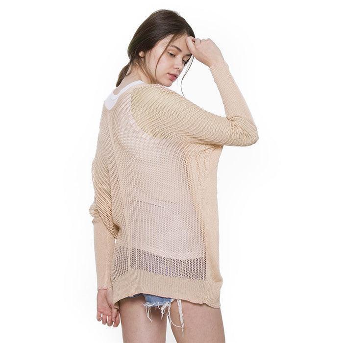 Beige Solid Pockets in Front Cardigan - Jewelry Store by Erik Rayo