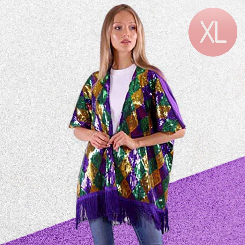 Mardi Gras Sequin Tassel Kimono Poncho - Jewelry Store by Erik Rayo