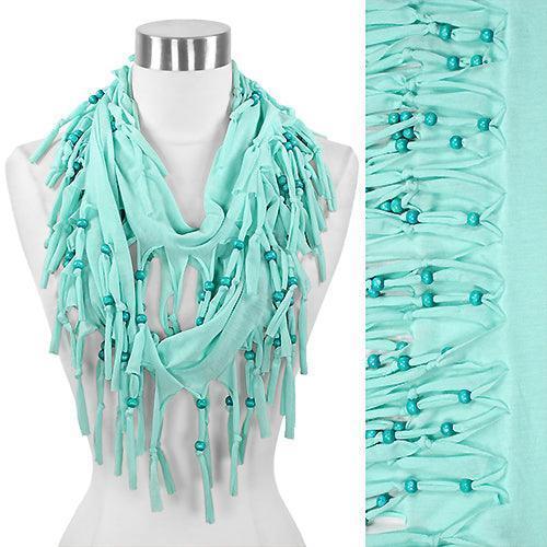 Mint Jersey Fringe Infinity Scarf - Jewelry Store by Erik Rayo