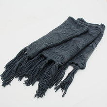 Load image into Gallery viewer, Gray Acrylic Infinity Fringe Scarf
