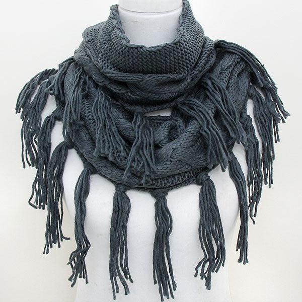 Gray Acrylic Infinity Fringe Scarf - Jewelry Store by Erik Rayo