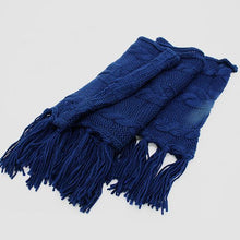 Load image into Gallery viewer, Blue Acrylic Infinity Fringe Scarf
