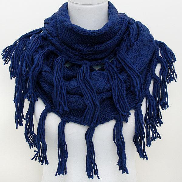 Blue Acrylic Infinity Fringe Scarf - Jewelry Store by Erik Rayo