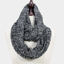 Load image into Gallery viewer, Black Acrylic Knitted Infinity Scarf
