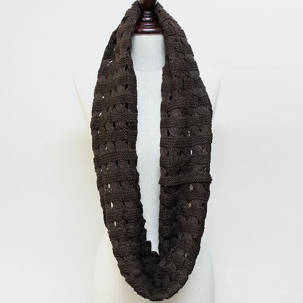 Brown Acrylic Knit Infinity Scarf - Jewelry Store by Erik Rayo