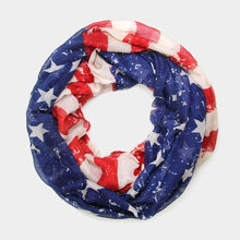 Load image into Gallery viewer, White American Flag Infinity Scarf
