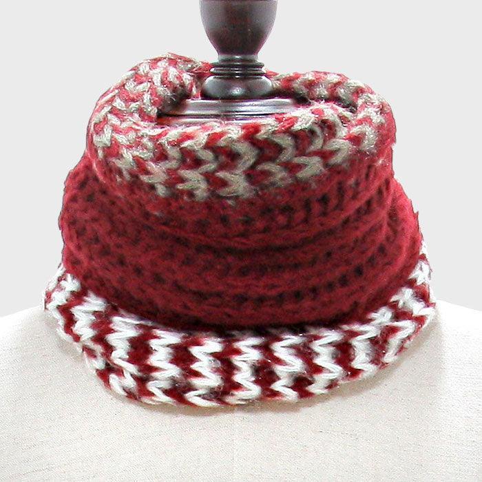 Burgundy Twisted Yarn Infinity Scarf - Jewelry Store by Erik Rayo