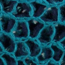 Load image into Gallery viewer, Teal Honeycomb Pattern Crochet Two Tone Yarn Knit Snood Scarf
