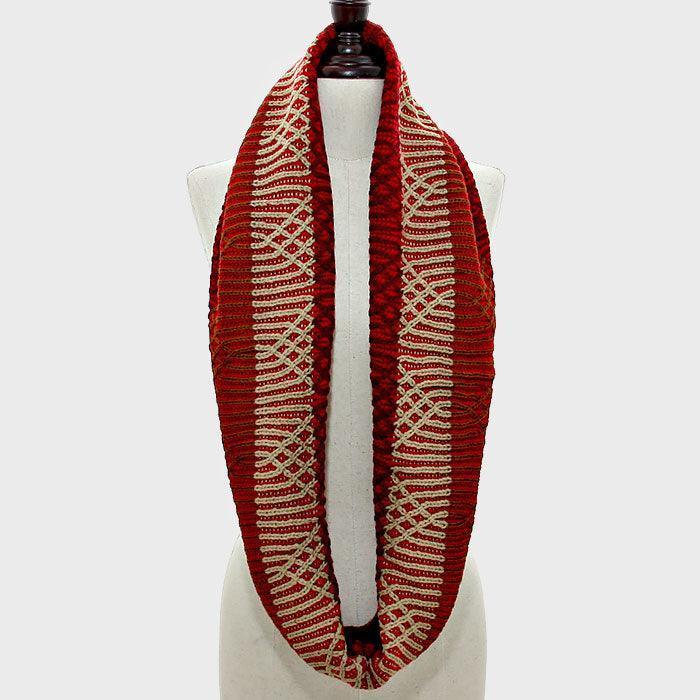 Red Knit Infinity Snood Scarf - Jewelry Store by Erik Rayo