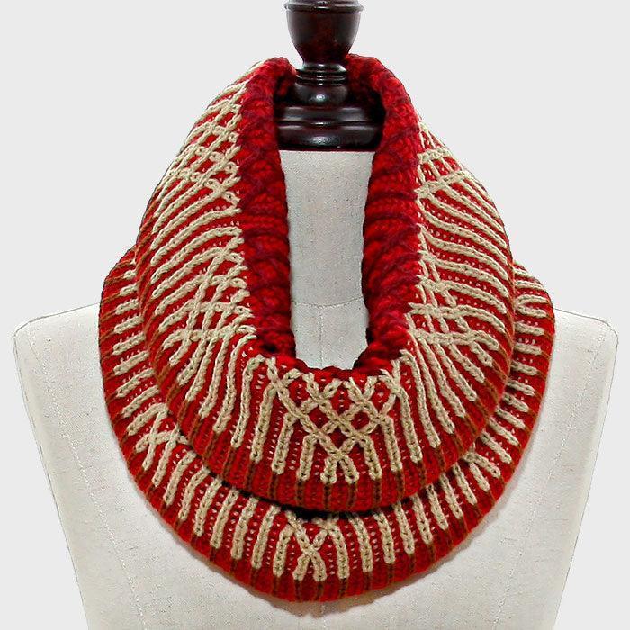 Red Knit Infinity Snood Scarf - Jewelry Store by Erik Rayo