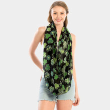 Load image into Gallery viewer, Black St. Patrick&#39;s Day Clover Pattern Infinity Scarf
