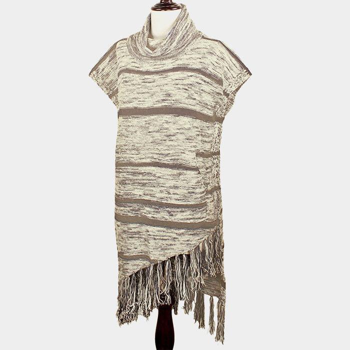 FRINGE TRIM TUNIC SWEATER - Jewelry Store by Erik Rayo