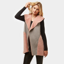 Load image into Gallery viewer, Pink Faux Suede Faux Fur Lining Vest
