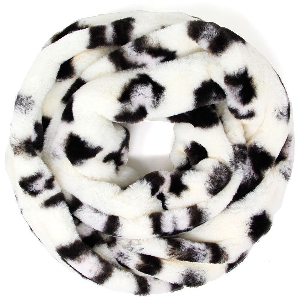 Ivory Leopard Faux Fur Infinity Scarf - Jewelry Store by Erik Rayo