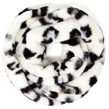 Load image into Gallery viewer, Ivory Leopard Faux Fur Infinity Scarf
