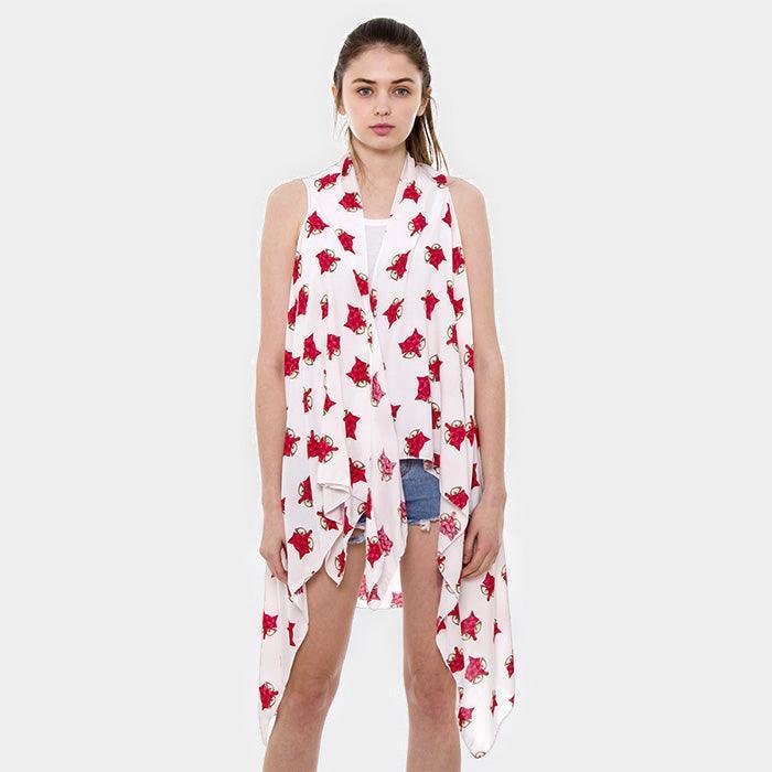 White Fox Pattern Cover Up Vest - Jewelry Store by Erik Rayo