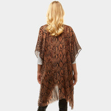 Load image into Gallery viewer, Brown Snake print Cover Up Poncho
