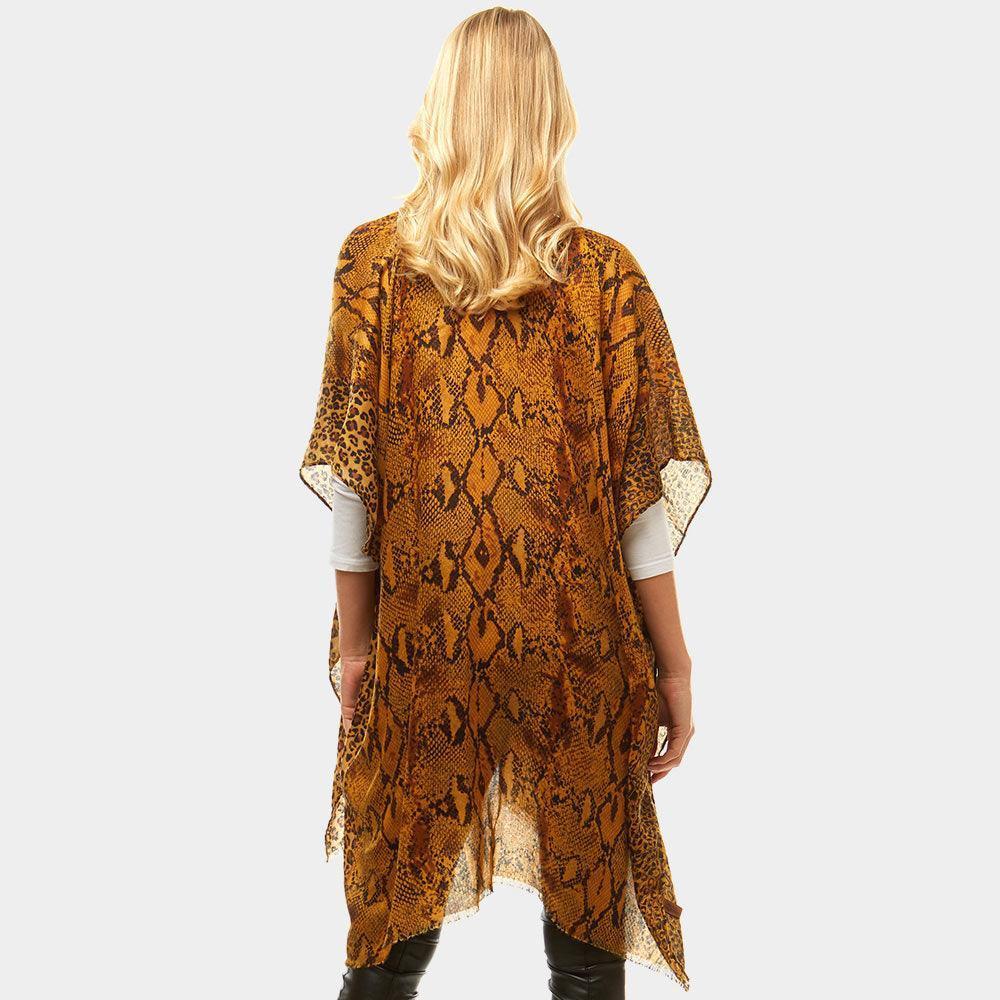 Gold Snake print Cover Up Poncho - Jewelry Store by Erik Rayo