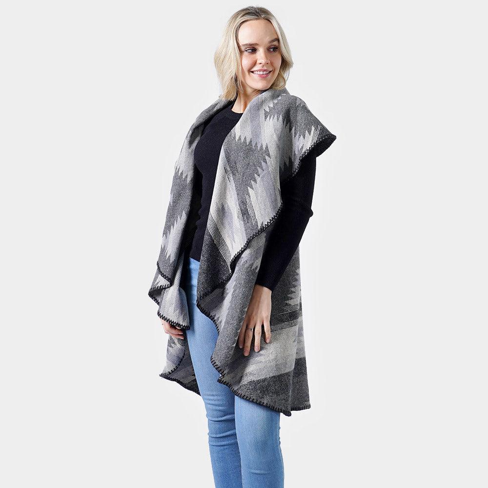 Black WESTERN PATTERN ROUND VEST - Jewelry Store by Erik Rayo