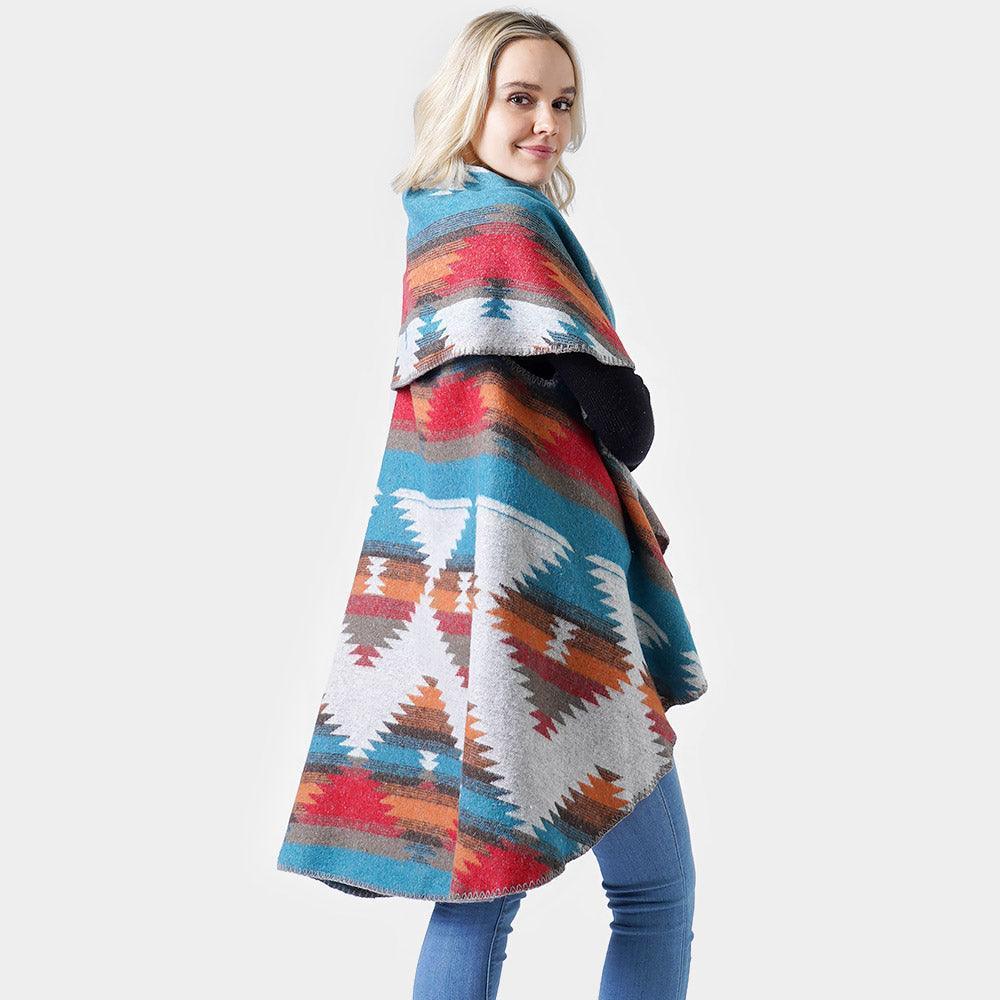 Turquoise WESTERN PATTERN ROUND VEST