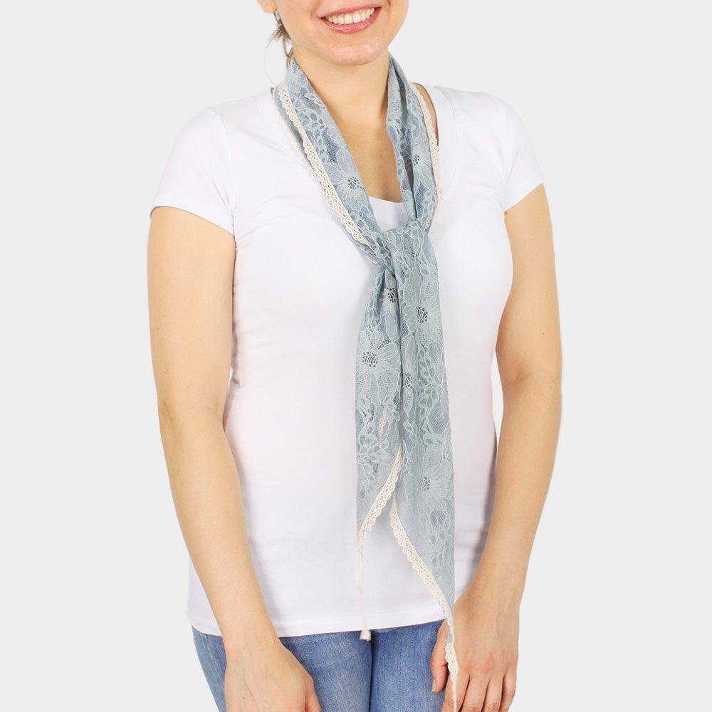 Gray Lace Hand Dye Scarf - Jewelry Store by Erik Rayo