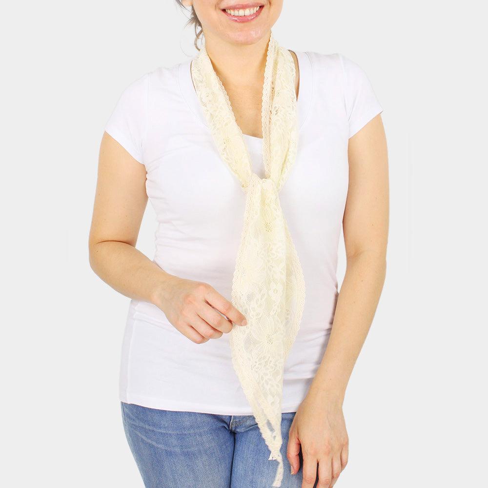 Ivory Lace Hand Dye Scarf