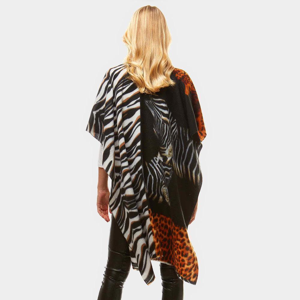 Camel Leopard Animal Print Shawl Poncho - Jewelry Store by Erik Rayo