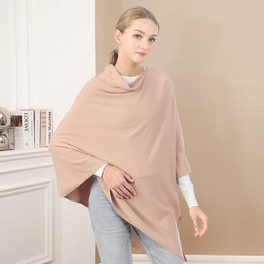 Beige Solid Poncho - Jewelry Store by Erik Rayo
