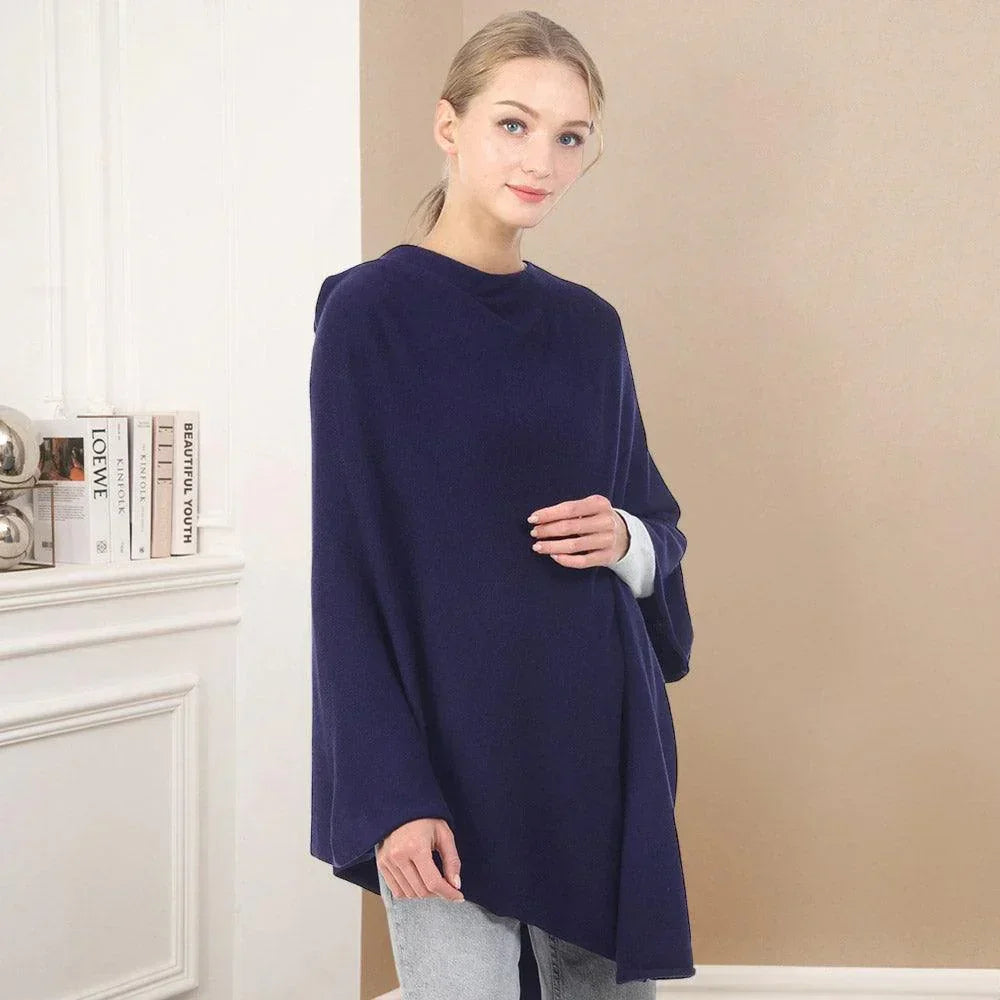 Navy Solid Poncho - Jewelry Store by Erik Rayo