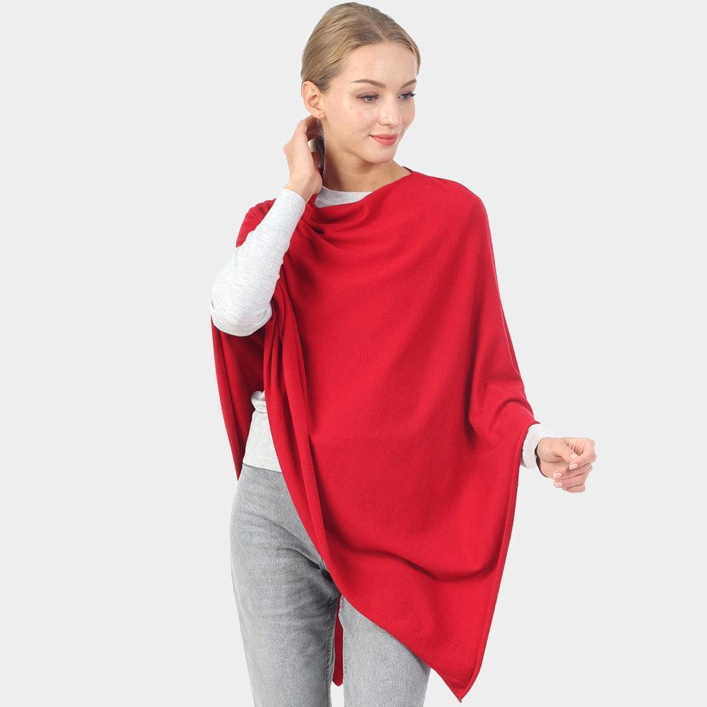 Red Solid Poncho - Jewelry Store by Erik Rayo