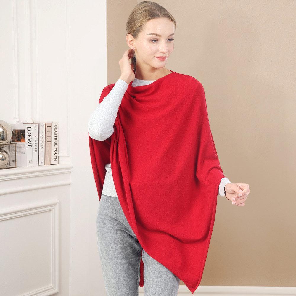 Red Solid Poncho - Jewelry Store by Erik Rayo